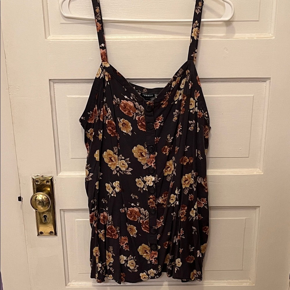 Torrid Navy Floral Flowy Camisole